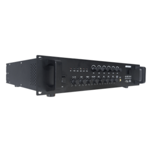HIKVISION DS-QAE0A120G1-VB6/110 – Amplificador de Audio / 120 W / 6 Zonas con Volumen Independiente / Bluetooth / USB 2.0 / SD / 70V/100V / Montaje en Rack