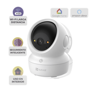 EZVIZ CS-H6C-G1/8MP – Cámara PT IP / 4K 8 Megapixel / Wi-Fi Dual 2.4/5 GHz / Visión Nocturna Color 10 m (32.8 ft) / Audio Bidireccional / Seguimiento Automático