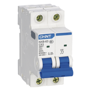 CHINT NXB632PC10 – Interruptor Termomagnético / 2 Polos / 10 A / 6 kA / Riel DIN / 110-415 VCA