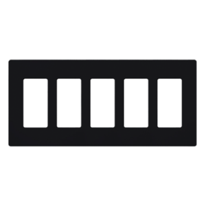 LUTRON ELECTRONICS SC5MN – Placa de pared / 5 espacios / 10.18 x 4.69 x 0.30 in / Sin tornillos / Acabado Midnight satinado