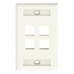 PANDUIT NK4FIWY – Placa de Pared Vertical / 4 Puertos Keystone / 69.8 x 114.3 mm / 2.75 x 4.5 pulg. / Con Espacios para Etiquetas / Color Marfil