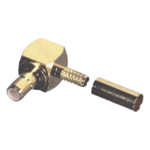 RF INDUSTRIES,LTD RSB-4055-1B – Conector SMB Hembra / Ángulo Recto / Pin Macho / Anillo Plegable / RG-174/U / Oro / Teflón