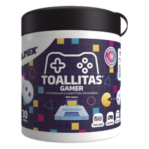 SILIMEX TOALLITAS-GAMER – Toallitas de Limpieza / Antiestáticas / Antibacteriales / 30 Unidades / Aroma Chicle