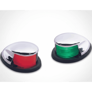 PERKO 0228-DP0-CHR – Set de Luces Laterales para Embarcación / USCG 2 Millas / Cromado / Rojo y Verde / <20 m (65.6 ft) / 12 VDC / 10 W