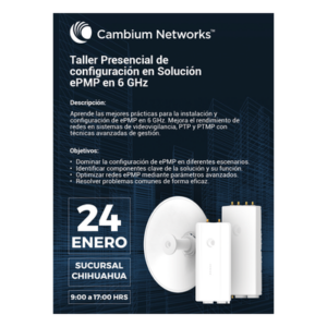 CAMBIUM NETWORKS EXPERTCMBNEPMP6GHZ – Curso Presencial Cambium ePMP en 6 GHz: Configuración e Instalación