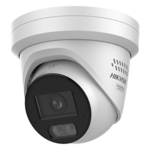 HIKVISION DS-2CD2387G3-LIS2UY/SRB – Turret IP / 8 MP / Lente 2.8 mm / 30 m IR + 98 ft Luz Blanca / Audio 2 Vías / IP67 NEMA 4X / WDR 130 dB / AcuSense 3.0