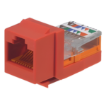PANDUIT NK5E88MRDY – Módulo Jack Keystone / Cat 5e / UTP / 22-24 AWG / RJ45 / Leadframe / PoE / Rojo