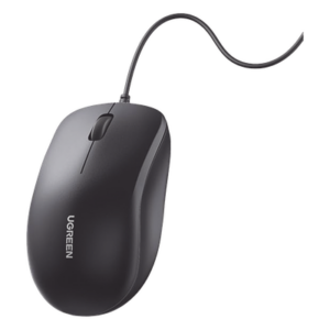 UGREEN 90789 – Mouse Óptico USB / 1200 DPI / Cable 1.5 m (4.9 ft) / 3 Botones / Diseño Ergonómico / Silencioso / Multiplataforma