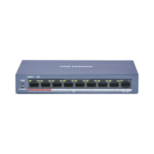 HIKVISION DS-3E0109P-E/M(B) – Switch PoE+ / No Administrable / 8 Puertos 10/100 Mbps PoE+ / 1 Puerto 100 Mbps Uplink / PoE hasta 250 metros / 60 W