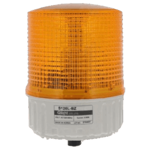 QLIGHT S125L-BZ-110-A – Luz estroboscópica LED Ámbar, 110 VCA de Montaje en Panel / Selección de Función Steady/Flashing con Buzzer de 90 dB integrado