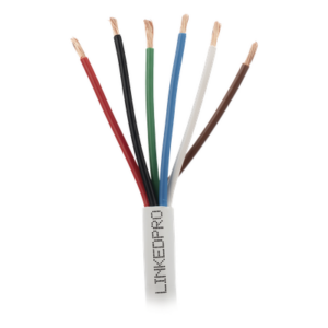 LINKEDPRO LP618W/1000 – Cable para Alarma / 6 Conductores / 18 AWG / CMR Riser / 305 m (1000 ft) / Blanco