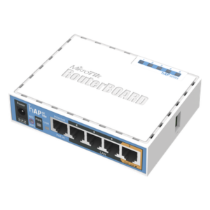 MIKROTIK RB952UI-5AC2ND – Punto de Acceso / 5 Puertos Fast Ethernet / WiFi Dual 2.4GHz 300Mbps + 5GHz 433Mbps / PoE Pasivo / USB 3G/4G / -30°C a 70°C / 4.4 x 3.5 x 1.1 pulgadas