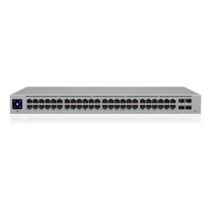 UBIQUITI USW-48 – Switch Administrable Layer 2 / 48 Puertos GbE / 4 Puertos SFP 1 Gbps / Fanless / 104 Gbps / Pantalla Táctil 1.3'