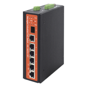 WI-TEK WI-PMS305GF-I – Switch Industrial PoE / 4 Puertos Gigabit / PoE Pasivo 24V / 802.3af/at/bt 60W / SFP / -40°C a 80°C / 6kV / Riel DIN