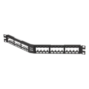 PANDUIT CPA24BLY – Panel de Parcheo Modular / Angulado / Blindado / 24 Puertos / 1UR / Acero Inoxidable