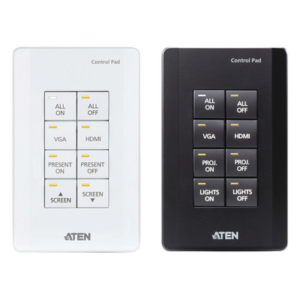 ATEN VK0100 – Panel de control / 8 botones personalizables / Ethernet 10/100Base-T / 2 puertos RS-232 / 2 canales relay / Montaje en superficie