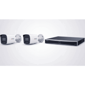 HIKVISION ACUKIT2CAM – Kit NVR IP / 8 Canales / 8 Puertos PoE+ / 2 Cámaras Bullet 4 MP / ColorVu 3.0 / Luz Dual 30 m (98.4 ft) / AcuSense / IP67 / H.265+