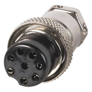 SYSCOM PARTS M-28 – Conector de micrófono macho / 8 contactos / Uso rudo / Seguro roscable / 3.5 x 1.7 cm / 0.11 x 0.06 ft