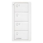 LUTRON ELECTRONICS PJ24BWHL21P – Control Inalámbrico de 4 Botones / 2 Zonas de Iluminación / Clear Connect RF / Alcance 18 m (59.1 ft) Línea de Vista / Batería 10 Años