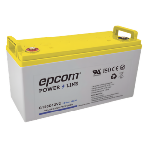 EPCOM POWERLINE G120D12V2 – Batería de GEL Ciclo Profundo / 12 V @ 120 Ah / Descarga Máxima 1200 A / Vida Útil 18 Años en Flotación / Certificada UL, CE, IEC, BS, JIS, Eurobat