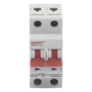 EPCOM POWERLINE FPV632PC32 – Interruptor Termomagnético DC / 2 Polos / 32 A / 800 Vcc / Curva C / 6 kA / Montaje Riel DIN