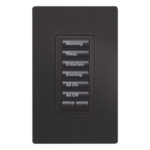 LUTRON ELECTRONICS RRDHN6BRLMN – Teclado Híbrido de Pared / 6 Botones Programables / Atenuador Integrado 450 W / Control RF 431-437 MHz / Acabado Midnight