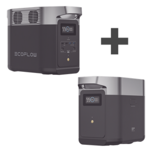 ECOFLOW DLT2-BP – Kit Estación de Energía Portátil / 2048Wh Total LiFePO4 / 1800W AC 2700W Ráfaga / Wi-Fi y Bluetooth / 3000 Ciclos