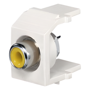 PANDUIT NKRSMYEIY – Conector Keystone RCA / Para Soldar / RG-6 y RG-59 / 1 Espacio / Inserto Amarillo / Marfil