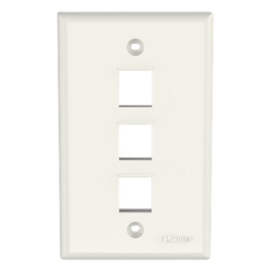 PANDUIT NK3FNIW – Placa de Pared Vertical / 3 Puertos Keystone / ABS / Blanco Mate / 2.75 x 4.5 pulg.