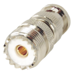 RF INDUSTRIES,LTD RFB-1136 – Adaptador RF en Línea / 50 Ohm / BNC Macho a UHF Hembra SO-239 / Cuerpo Níquel / Contacto Oro / Aislante Delrin