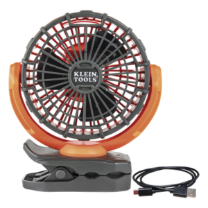 KLEIN TOOLS PJSFM1 – Ventilador Portátil Recargable / 2 Velocidades / Autonomía 5-9 Horas / Montaje 360° / USB-C / Pinza e Imán