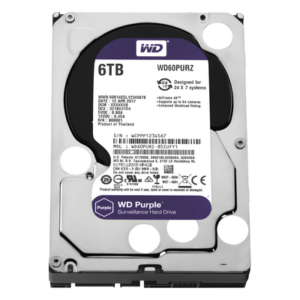 Western Digital (WD) WD60PURZ – Disco Duro PURPLE de 6TB / 3 AÑOS DE GARANTÍA / Para Videovigilancia