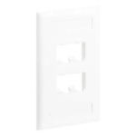 PANDUIT CFPL4WHY – Placa de Pared Vertical / 4 Puertos Mini-Com / Diseño Inclinado / 2.75 x 4.5 in / ABS / Blanco