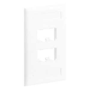 PANDUIT CFPL4WHY – Placa de Pared Vertical / 4 Puertos Mini-Com / Diseño Inclinado / 2.75 x 4.5 in / ABS / Blanco