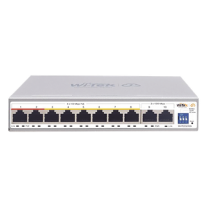 WI-TEK WI-PS210G – Switch PoE No administrable / Gestión Cloud / PoE de Largo Alcance Hasta 250m / 8 Puertos PoE 10/100Mbps (Puerto 1 Hasta 60W, Puertos 2 al 8 Hasta 30W) + 2 Puertos Gigabit Uplink / Presupuesto 120 W / Plug and Play