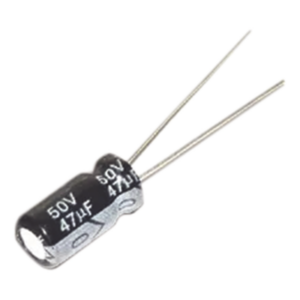 SYSCOM PARTS 0047M0050V – Capacitor Electrolítico de Aluminio / 47 µF / 50 Vcc / 105 °C / ESR 0.14 Ω / 6.3 x 11 mm