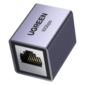 UGREEN 15117 – Acoplador Ethernet RJ45 / 10Gbps / Blindado STP / Cat8-Cat5 / 100m (328 ft) / Aleación de Aluminio