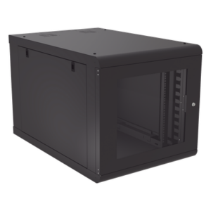 LINKEDPRO SR-1912-GN2DG – Gabinete de Pared 12U / Profundidad Ajustable 930 mm / Acero Reforzado ANSI/TIA / Carga 100 kg / Cristal Templado / 4 Postes Ajustables