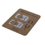 TELTONIKA PR5MEC19 – Kit de Adaptador SIM / Cartón Kraft Ecológico / Aguja Acero Inoxidable 0,60 mm / Adaptadores Nano y Micro SIM / Peso 1 g