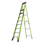 Little Giant Ladder Systems SENTINEL10 – Escalera de Fibra de Vidrio / 3.05 m (10 ft) / Capacidad 170 kg (375 lbs) / Tipo IAA / Doble Configuración / Almohadilla Giratoria / Peldanos Extra Anchos