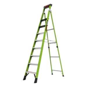Little Giant Ladder Systems SENTINEL10 – Escalera de Fibra de Vidrio / 3.05 m (10 ft) / Capacidad 170 kg (375 lbs) / Tipo IAA / Doble Configuración / Almohadilla Giratoria / Peldanos Extra Anchos