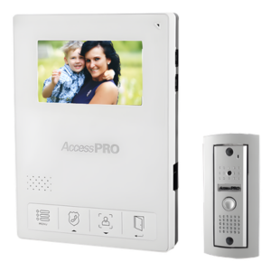 AccessPRO TV-PRO-400AW – Kit de Videoportero / Frente de Calle Antivandalismo Metálico / Cámara 900TVL 0.1 Lux / Monitor LCD 4.3" / Control de Apertura / 2 Monitores Simultáneos