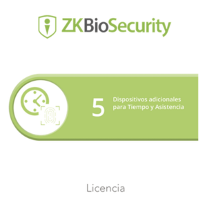 ZKTECO ZKBSTA5 – Licencia de Software / Gestión de 5 Dispositivos / Control de Tiempo y Asistencia / Compatible InbioPro, Inbio, APX y Biométricos
