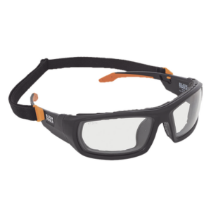 KLEIN TOOLS 60538 – Gafas de Seguridad / Cristales Ahumados Interior-Exterior / Protección UV 99.9% / ANSI Z87.1+ / CSA Z94.3 / Marco Completo con Junta de Espuma
