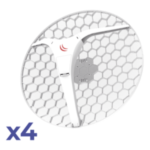MIKROTIK RBLHGG-5ACD-XL4PACK – CPE y PtP 5GHz / 802.11ac / 867 Mbps / Antena Rejilla 27 dBi / Polarización Dual / Gigabit Ethernet / Pack 4 Unidades