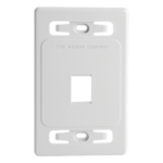 SIEMON MX-FP-S-01-02 – Placa de Pared Modular / 1 Salida / Compatibilidad Z-MAX y TERA Blindados / Instalación Frontal o Trasera / Color Blanco