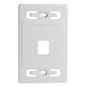 SIEMON MX-FP-S-01-02 – Placa de Pared Modular / 1 Salida / Compatibilidad Z-MAX y TERA Blindados / Instalación Frontal o Trasera / Color Blanco