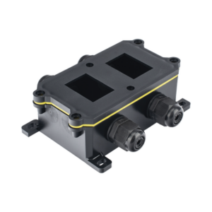 ACCESSPRO AP-BOXWB2-4T – Caja de Montaje Superficial / 2 Espacios para Interruptores / IP65 / 4 Puertos PG9 / ABS/PA66 Retardante a la Flama / 104 x 119 x 40 mm