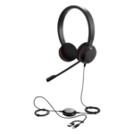 JABRA EVOLVE20DUOUCUSBC/A – Headset Profesional con Cable / Cancelación de Ruido Avanzada / USB-C y USB-A / Certificación UC y Microsoft Teams / Altavoces 28 mm / Plug-and-Play