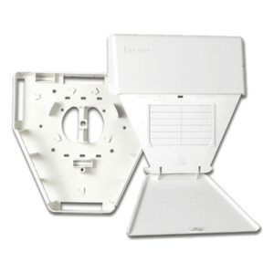 SIEMON MX-MMO-02 – Salida Multiusuario de Telecomunicaciones / 18 Módulos MAX / 26 Puertos Fibra / Montaje Superficie / 200.2 x 200.2 x 57 mm / 7.88 x 7.88 x 2.25 in / Blanco